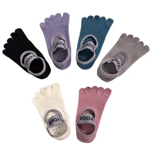 Yoga Socks Five Toe Split Towel Bottom Backless Boat Socks Anti-slip Fitness Pilates Solid Sox Women No Show Socks